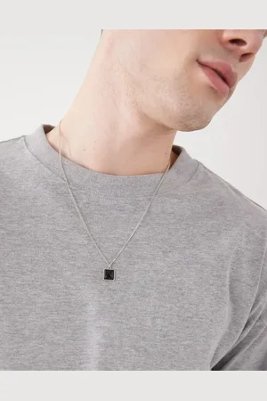 FADED FUTURE Chain necklace with black stone pendant in