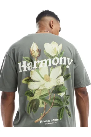 Only & Sons Relaxed fit t-shirt with harmony print in green