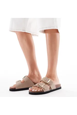New Look Double strap sandal with buckles in tan