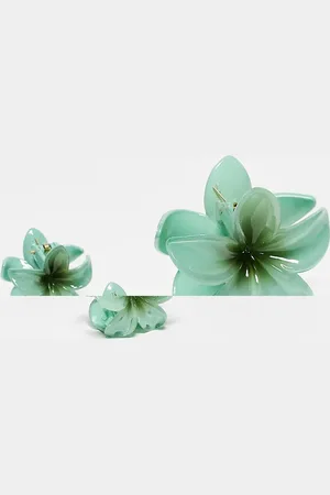 Stradivarius 3 pack flower hair clips in
