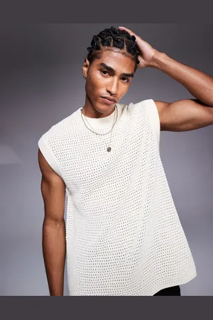 The Couture Club Oversized knitted vest in off