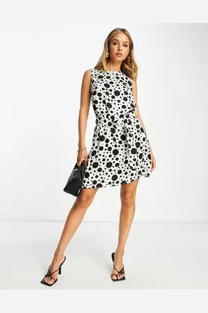 River Island Belted shift mini dress in and spot print