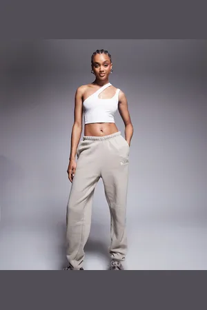 Kaiia Tall cuffed joggers in stone