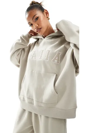 Kaiia Logo oversized hoodie co-ord in stone