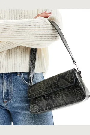 Pull&Bear Fold over shoulder bag in snake print