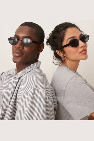 Jeepers Peepers Metal oval sunglasses in
