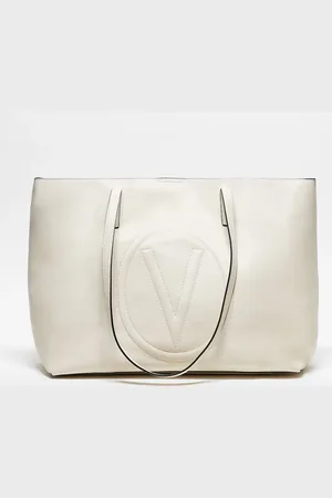 VALENTINO Valentino selena embossed tote bag with inside pouch in cream