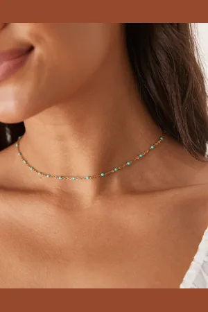 ASOS Waterproof stainless steel necklace with simple bead dot-dash design