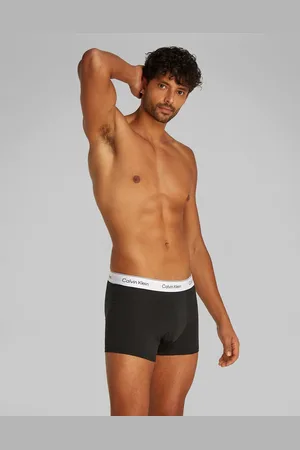 Calvin Klein Icon Cotton Stretch 3 pack darted trunk in blue/blue/mint