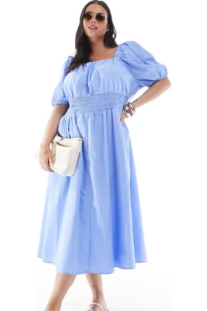 VERO MODA Puff sleeve milkmaid style midi dress in