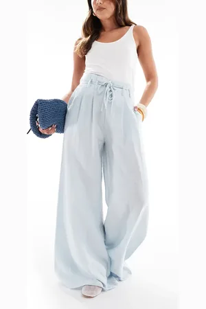 Stradivarius Paperbag wide leg trouser in