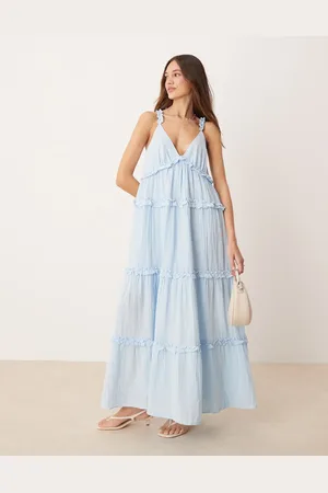 Y.A.S Tiered ruffle detail cami maxi dress in soft