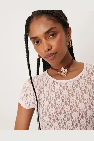 ASOS Choker necklace on ribbon with gold tone flower detail