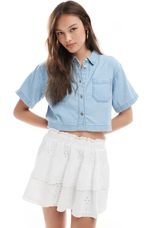 New Look Boxy denim shirt in light