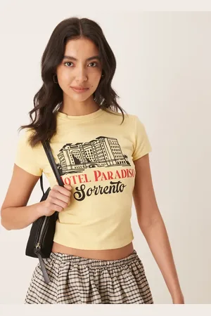 ASOS Baby tee with hotel graphic in