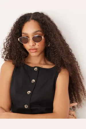 Jeepers Peepers Metal oval sunglasses in brown and