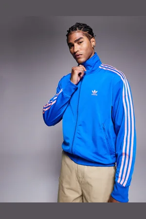 adidas Firebird track top in and pink
