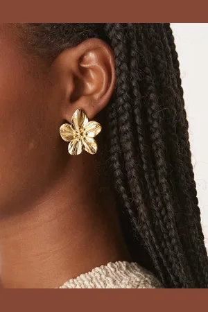 ASOS Waterproof stainless steel stud flower earrings in tone