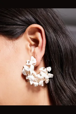 ASOS Chunky hoop earrings with faux stone chippings