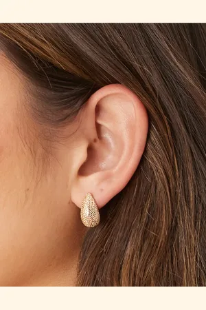 ASOS Mini dome textured drop stud earrings in tone