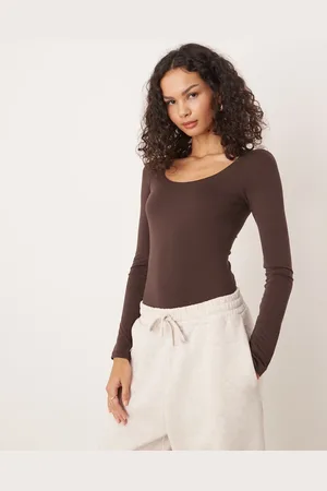 Gina Tricot Soft Touch long sleeve scoop neck bodysuit in