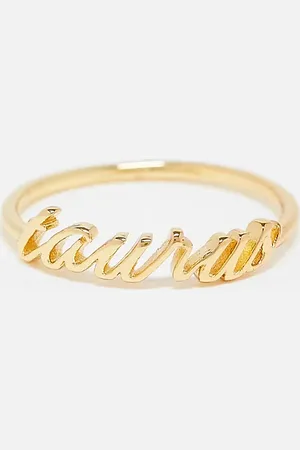 ASOS 14k plated ring with Taurus zodiac with gift bag