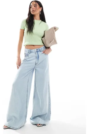 ASOS Wide leg jean in light wash - LBLUE