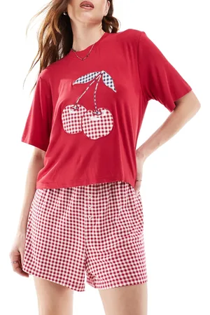 Cotton On Cotton On so soft short sleeve jersey sleep set in warm cherry gingham