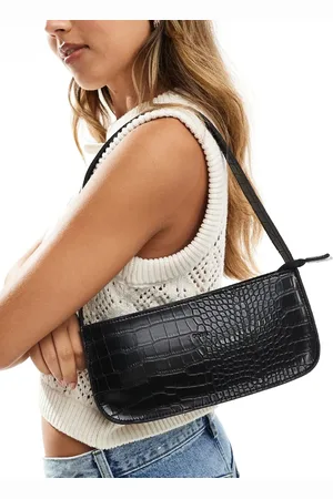 PASQ Croc baguette shoulder bag in