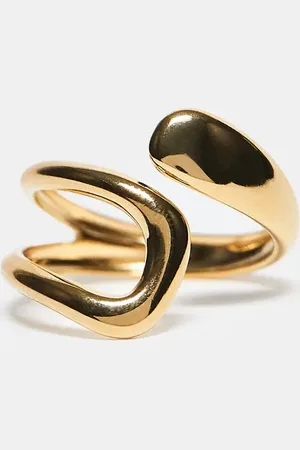 ASOS Waterproof stainless steel wrap around twist ring in tone