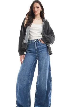 ASOS ASOS DESIGN Tall wide leg jean in midwash - MBLUE