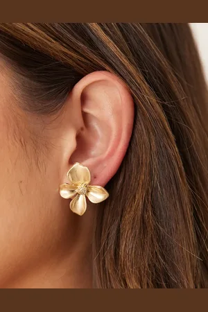 ASOS Stud earrings with small floral design in worn tone