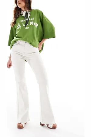 ONLY Henni high waist retro flare jeans in white