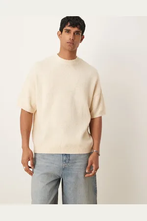 ASOS Knitted oversized t-shirt in oatmeal