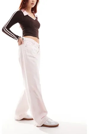 Dr Denim Hill relaxed fit low waist wide straight leg jeans in marble wash