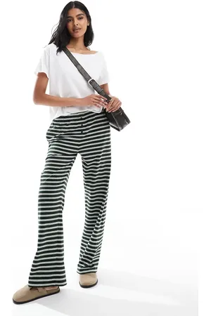 ASOS Straight leg jogger co-ord in green stripe