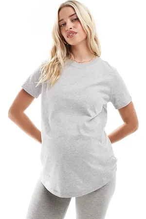 ASOS ASOS DESIGN Maternity ultimate t-shirt with crew neck in cotton blend 3 pack - Black White & Grey