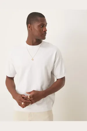 ASOS Relaxed fit midweight knitted cotton t-shirt in