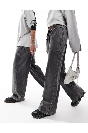 COLLUSION Unisex baggy skate jeans in washed