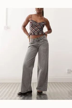 Motel Roomy wide leg low rise jeans in wash