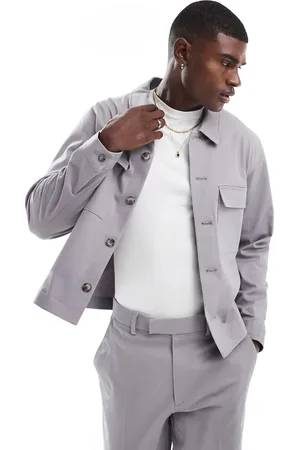 ASOS Smart co-ord collar shirt jacket in light