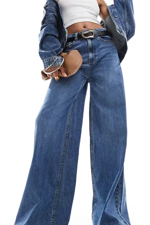 ASOS ASOS DESIGN Tall wide leg jean in mid - MBLUE