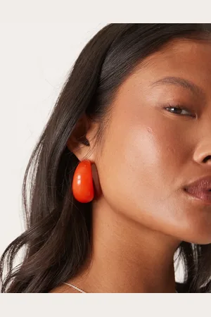 ASOS Chunky hoop earrings in burnt resin