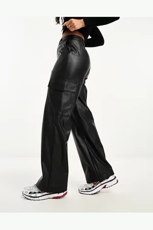 New Look Faux leather cargo trousers in