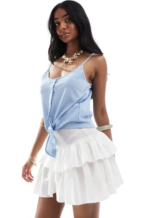 ONLY Shirred detail rara skirt in