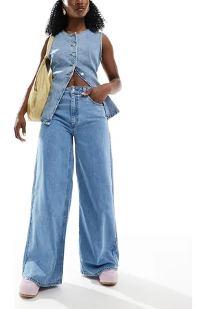 ASOS Wide leg jeans in clean - MBLUE