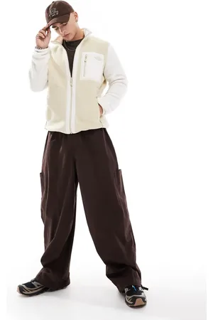 The North Face Yumiori full-zip fleece jacket in white and beige