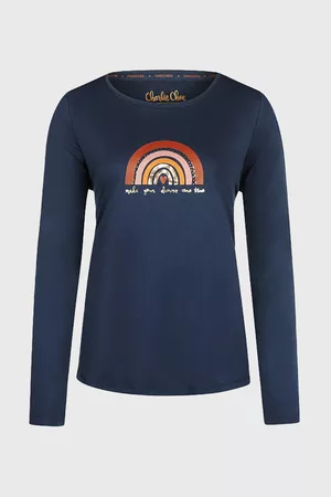 Charlie Choe Ženy Tepláky na spaní - Dámské tričko na spaní Rainbow L