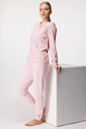 Cotonella Ženy Župany - Bavlněné pyžamo Rosa dlouhé S