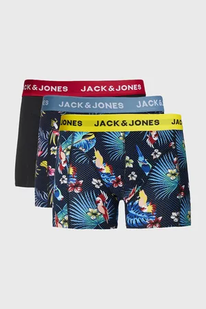 JACK & JONES Muži Boxerky - 3PACK Boxerky JACK AND JONES Flower bird L